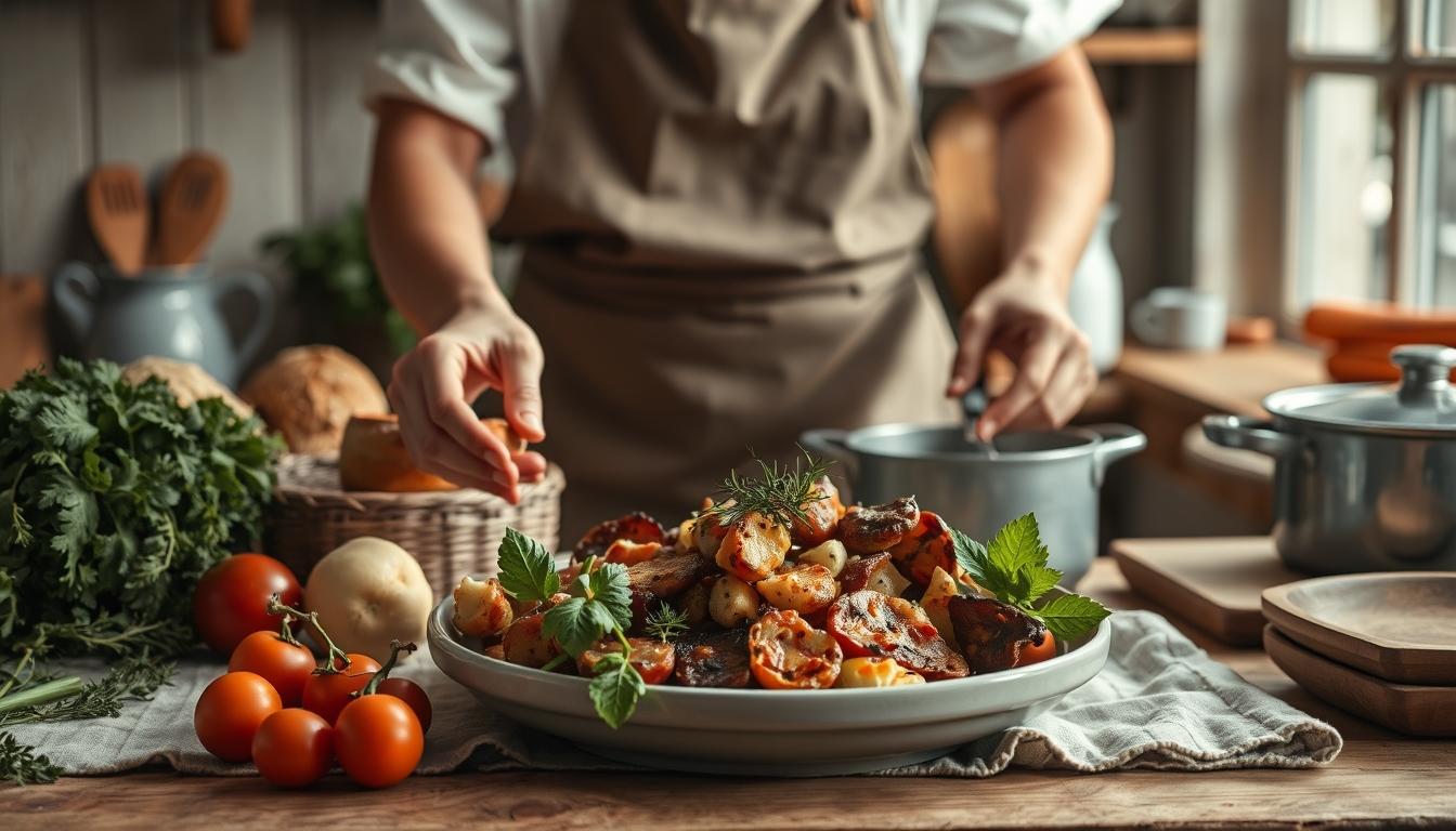 Ingredients prepared for a simple home dinner